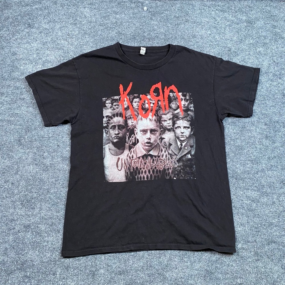 Korn Untouchables Album Cover Graphic Band T-Shirt Black Size Large
